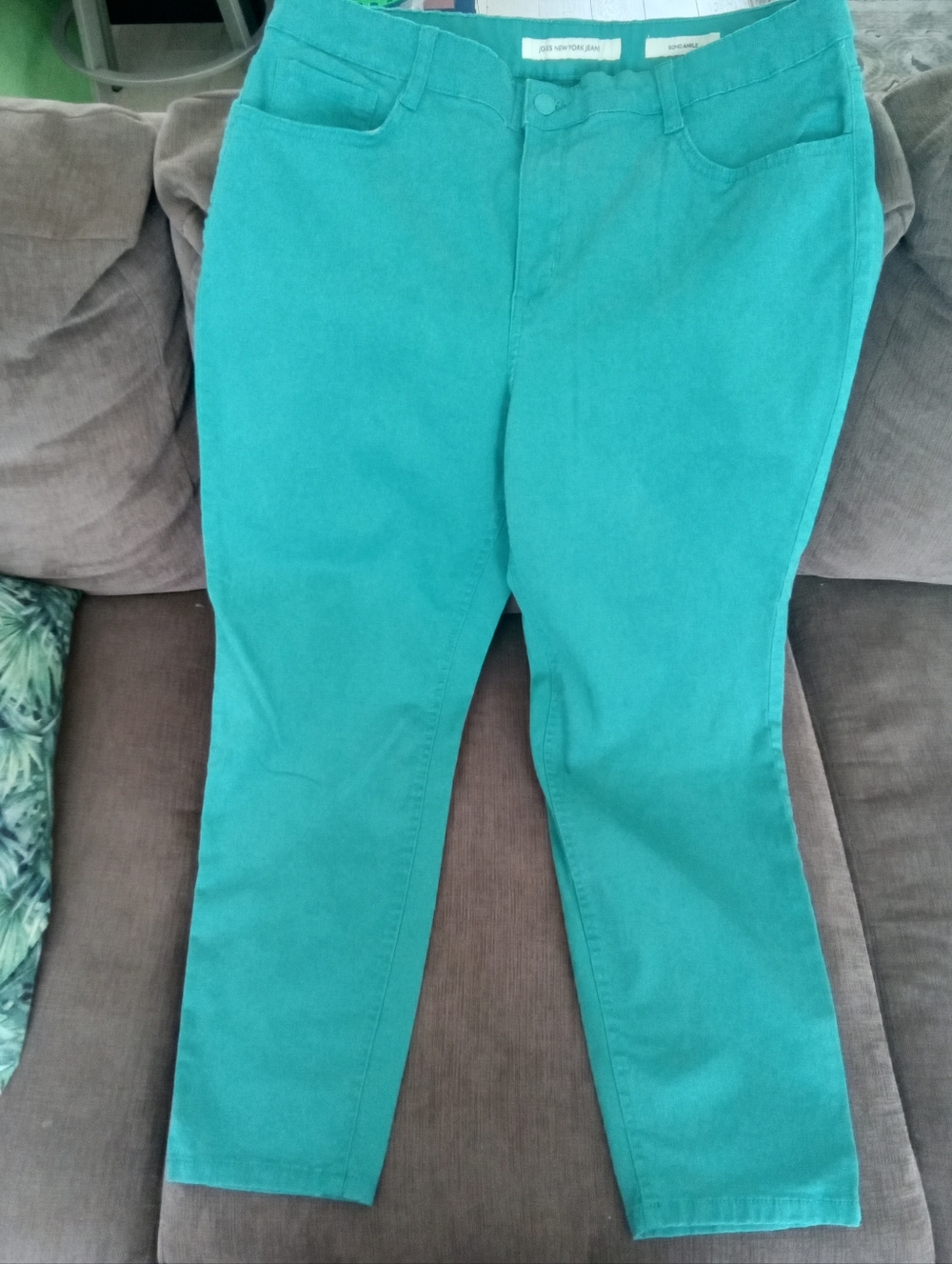 Jones New York Teal Green Stretch Cotton Jeans 16 - Picture 6 of 7